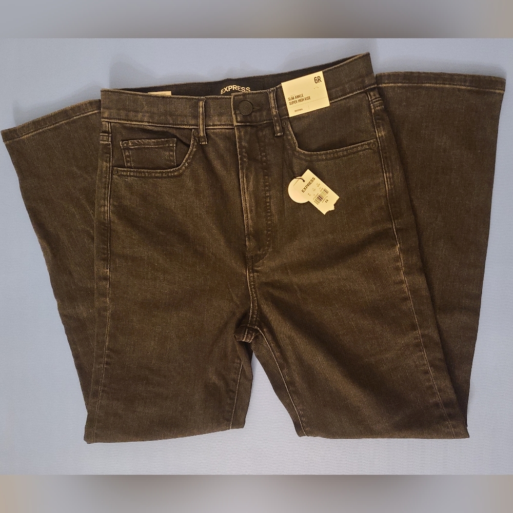 NWT Express Black Slim Ankle Super High Rise Jeans